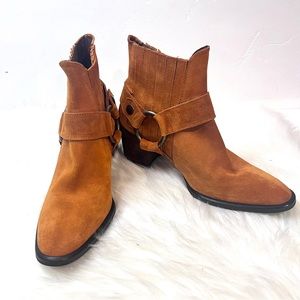 Etienne Aigner Women's Tristan Ankle Boot Sienna Suede Leather Buckle 7.5M